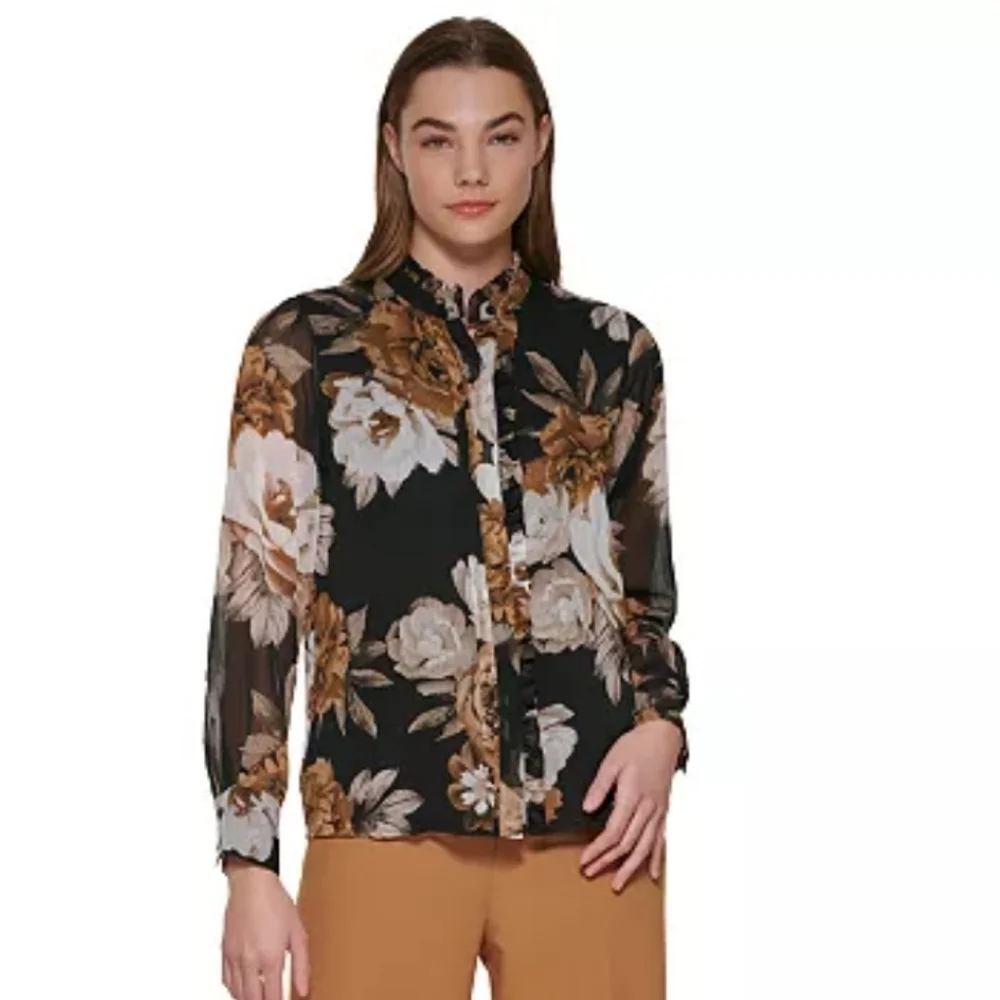 Calvin Klein Floral Blouse - Picture 7 of 8